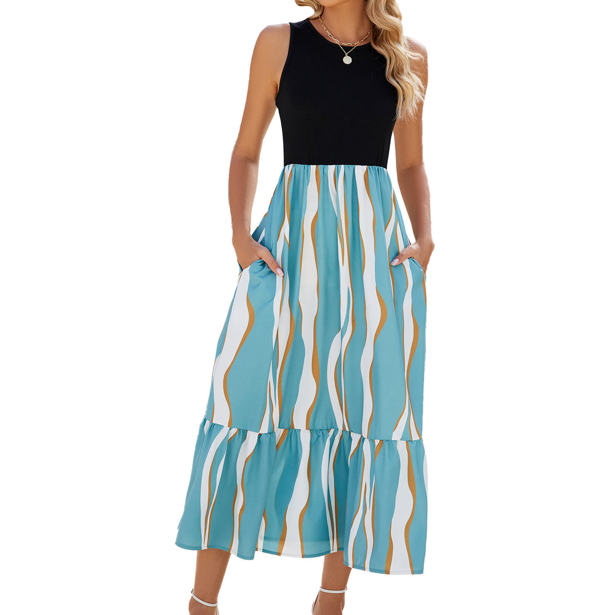 Round Neck Sleeveless Dress