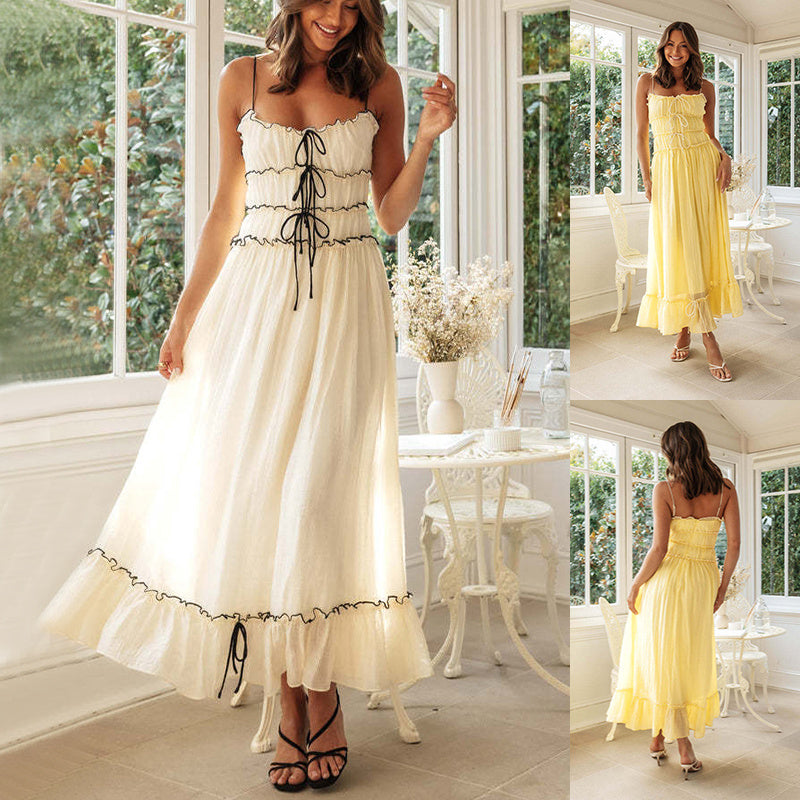 Suspender Spaghetti Strap Maxi Dress