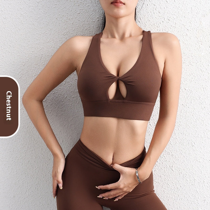 Hollow Back Shaping Shockproof Push-up Yoga Vest Top