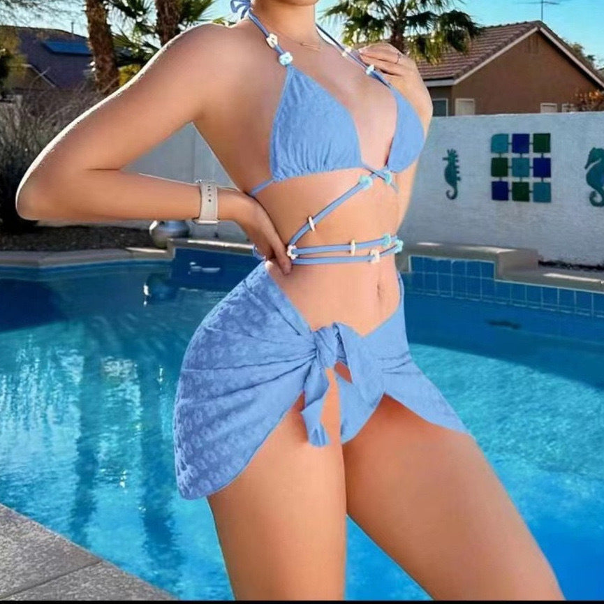 Fashion Ladies Three-piece Bikini Swimwear Set