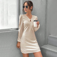 Women's Fashion Hollowed-out A- Line Skirt Mini Dress